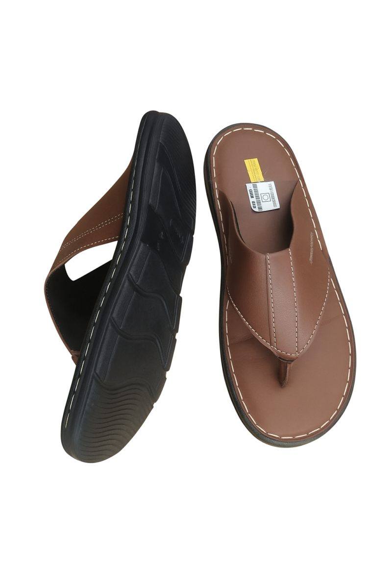 Men Brown V Chappal - Image 2